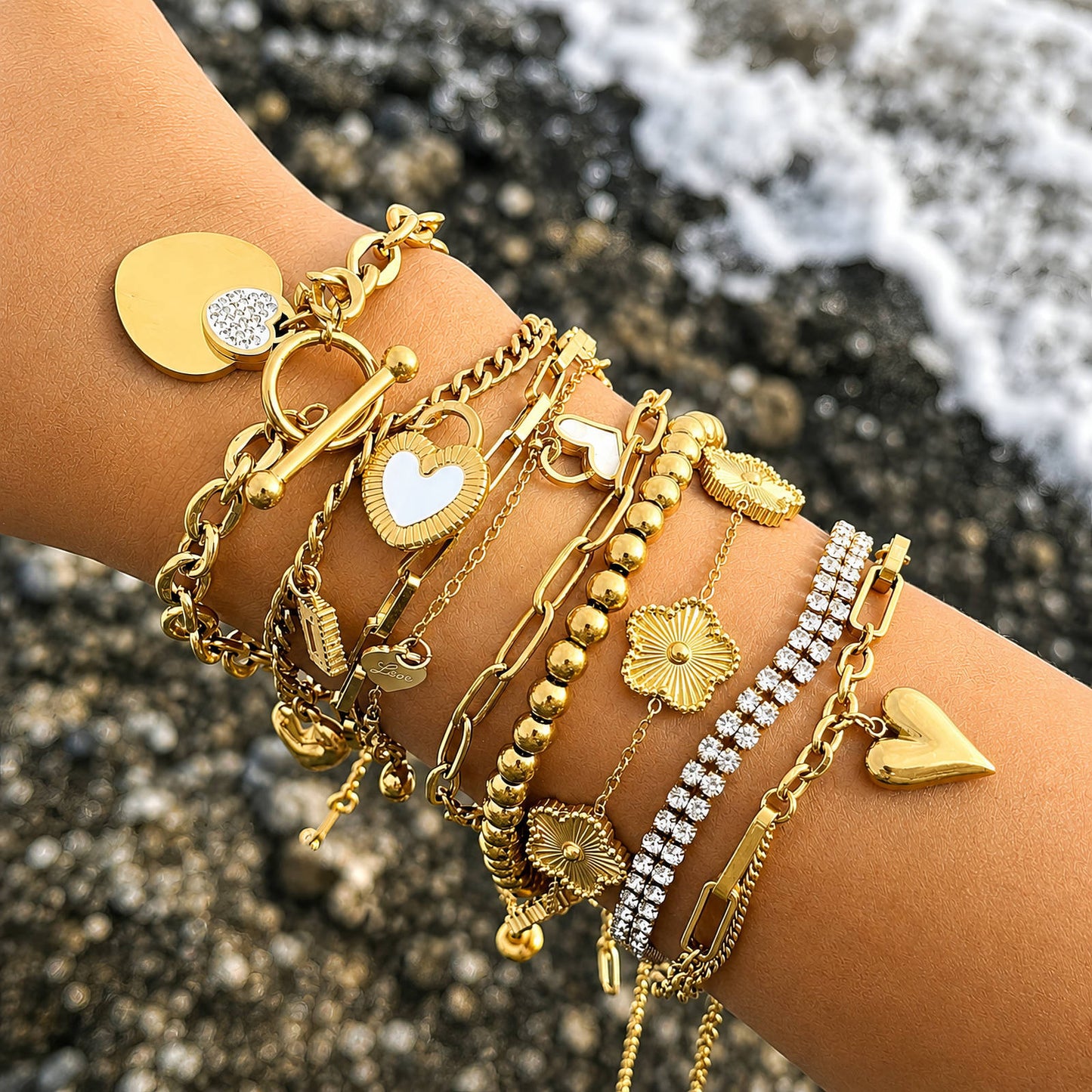 Amour Luxe Layered Charm Bracelet