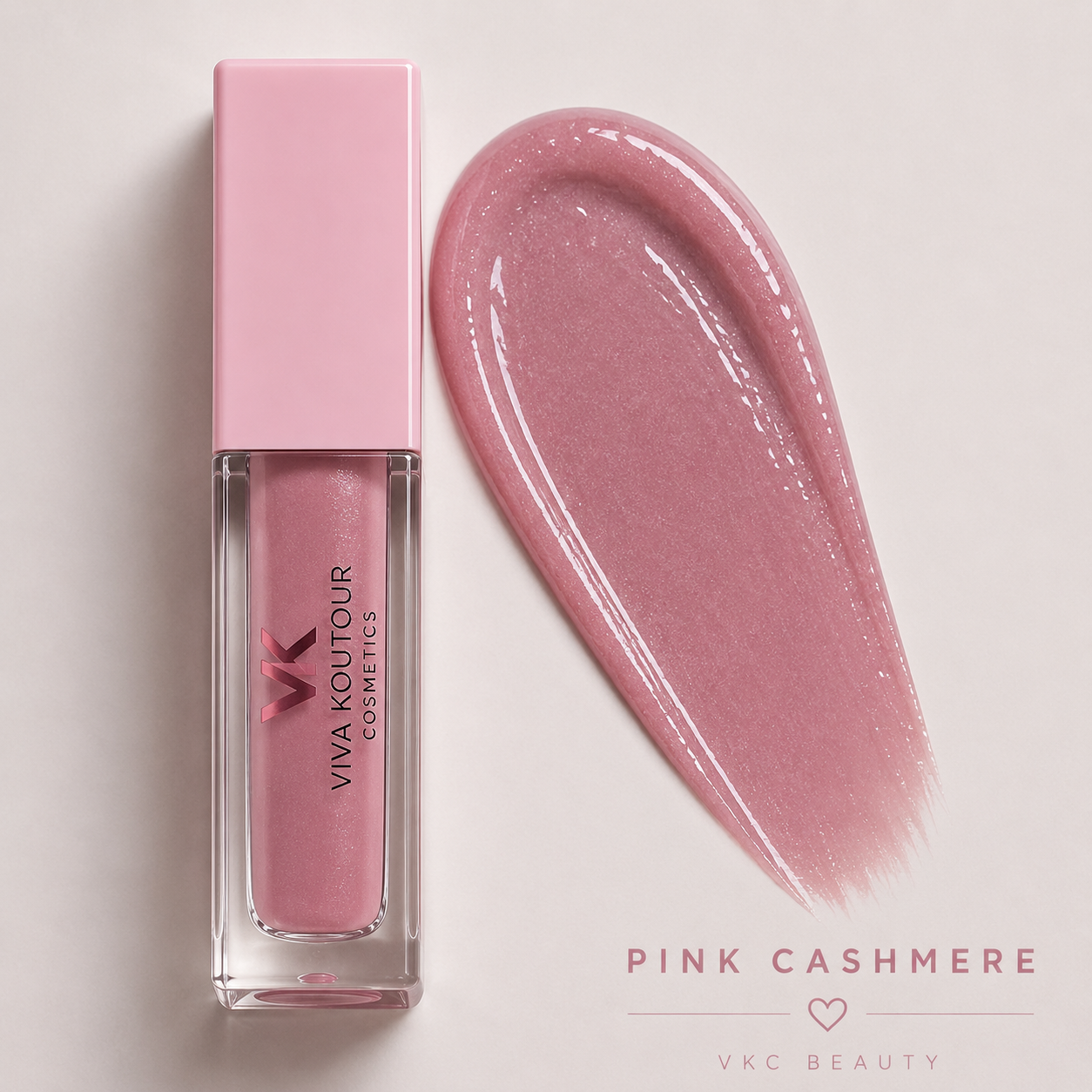 Pink Cashmere Lip Gloss | Creamy Pink Nude Gloss