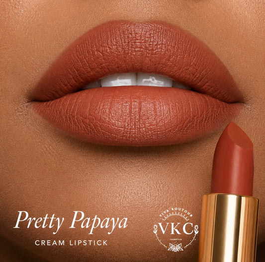 Lápiz labial cremoso e hidratante de lujo Pretty Papaya Cream con aloe, color nude