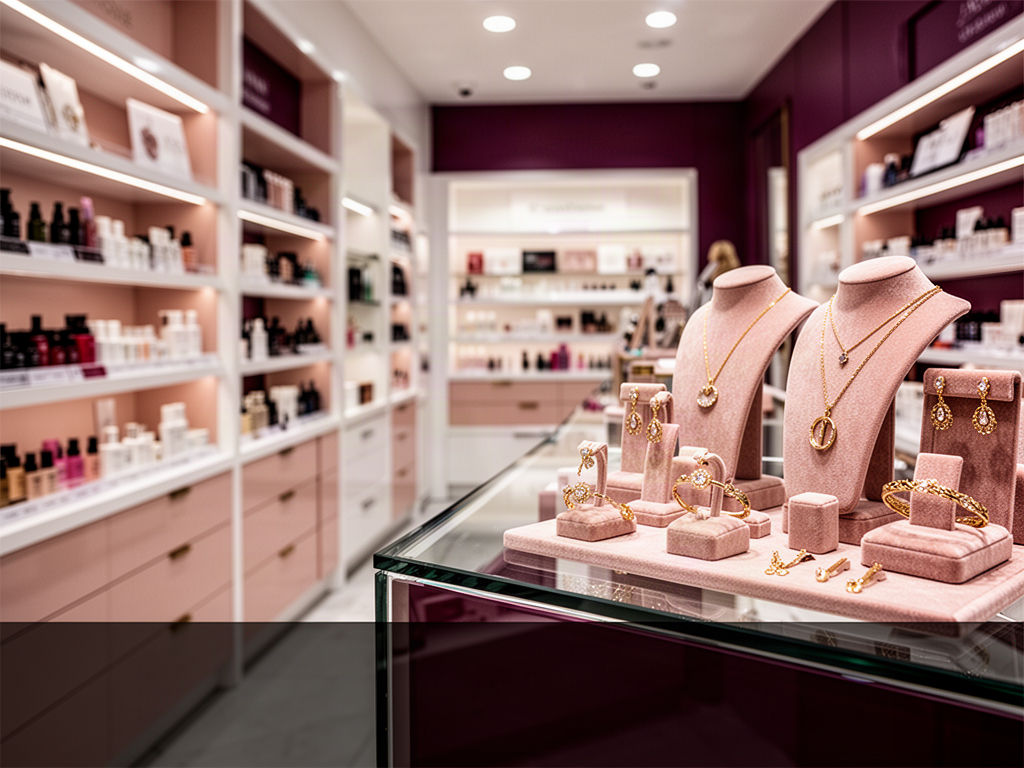 Jewelry beauty shopping aisle