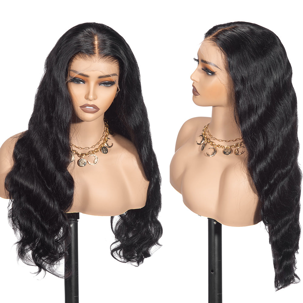 XBL Hair Body Wave Lace Frontal Wig 13x4/13x6 HD Full Frontal Bleached Knots Wig Pre-plucked 100% Human Hair Wig
