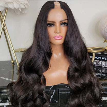 XBL Hair 250% High Density Glueless U Part Wig Body Wave Human Hair Wigs