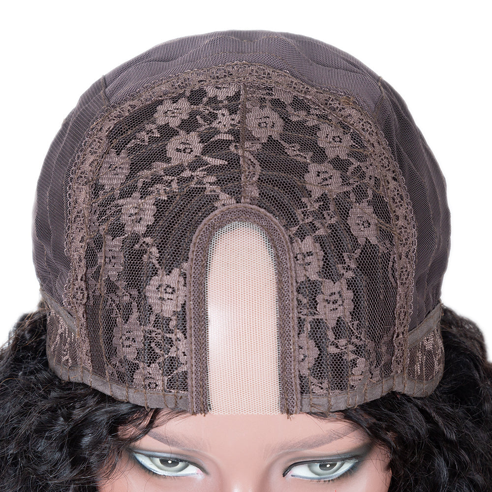 XBL Hair 250% Density Glueless Deep Wave U Part Wig Human Hair Virgin Hair Can Be Dyed