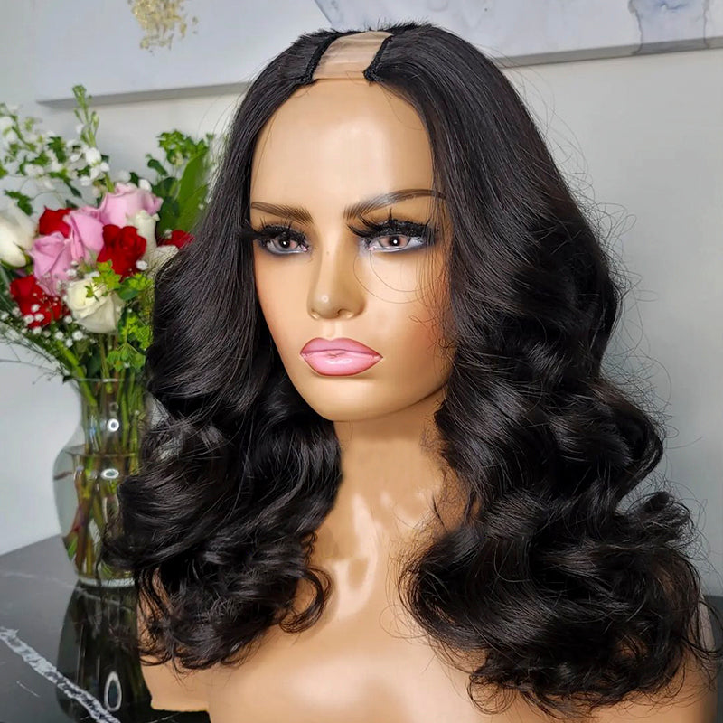 XBL Hair 250% High Density Glueless U Part Wig Body Wave Human Hair Wigs