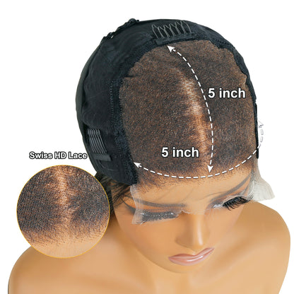 XBL Hair Curly Wig 4x4/5x5/6x6 HD Bleached Knots Lace Closure Wig Deep Curly Lace Closure Wig