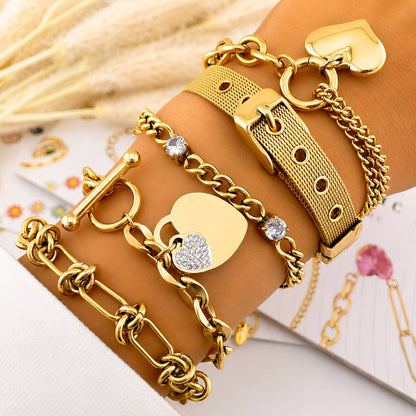 Golden Heart Charm Bracelet ✨