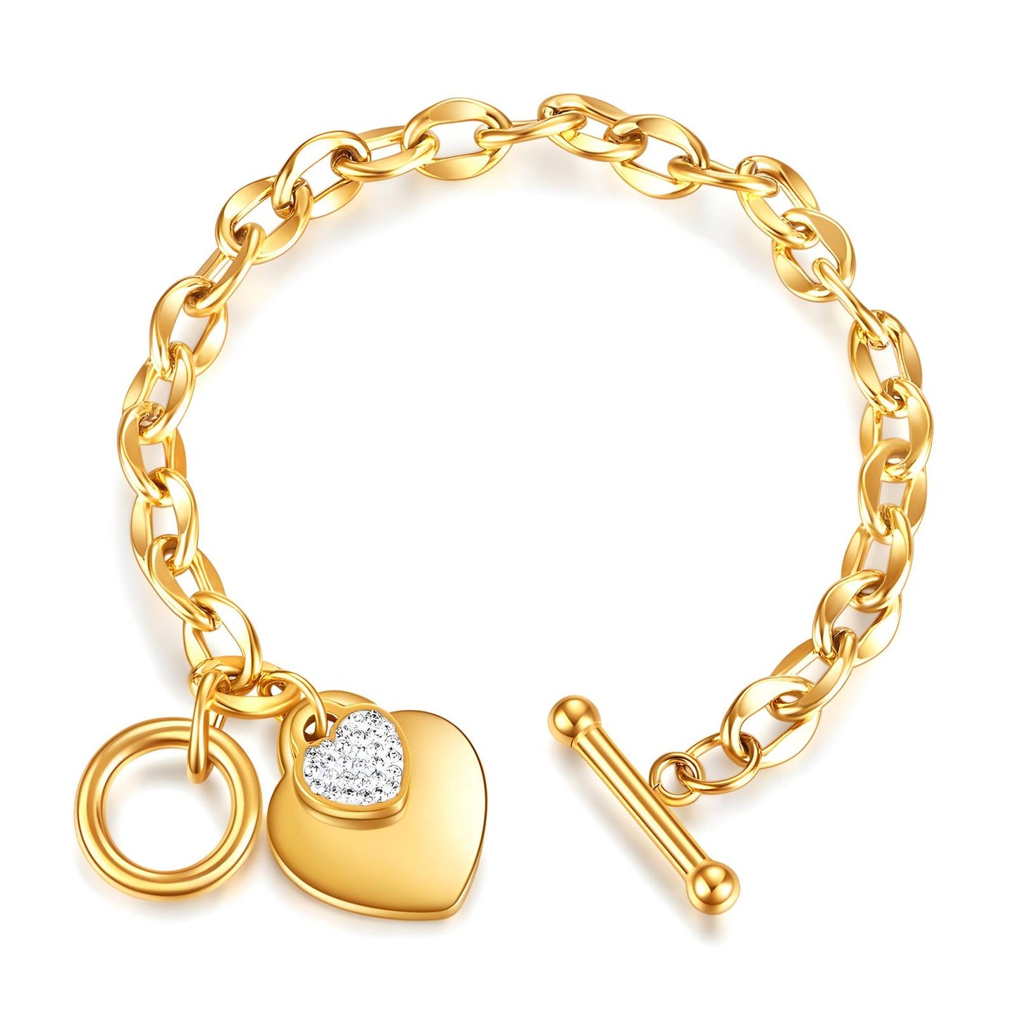 Golden Heart Charm Bracelet ✨