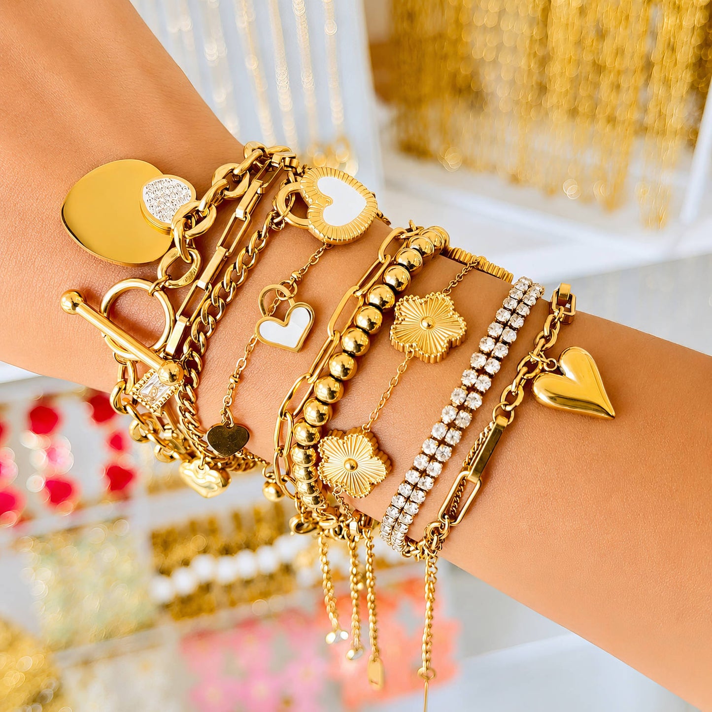Amour Luxe Layered Charm Bracelet