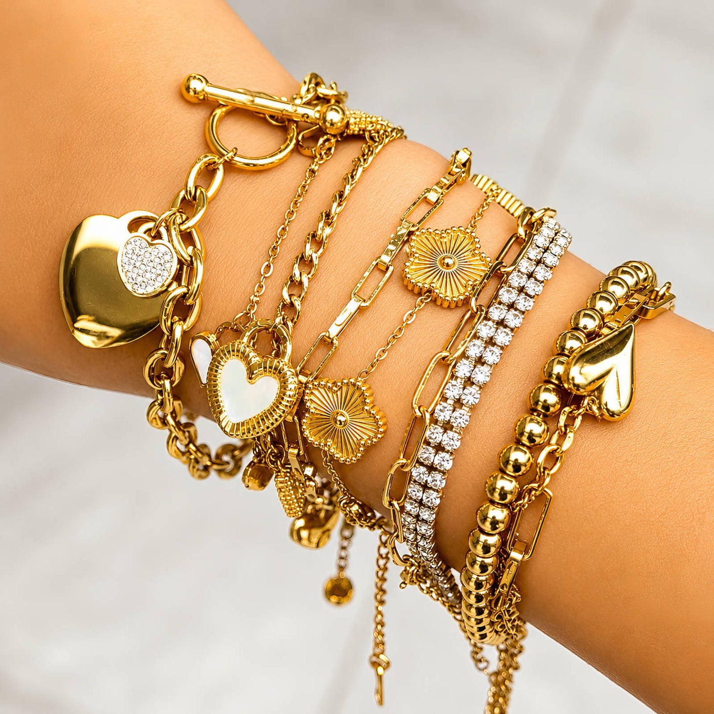 Amour Luxe Layered Charm Bracelet