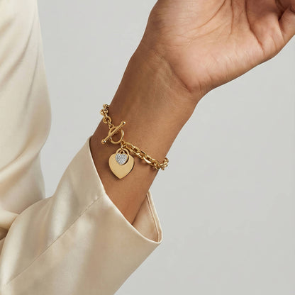 Golden Heart Charm Bracelet ✨