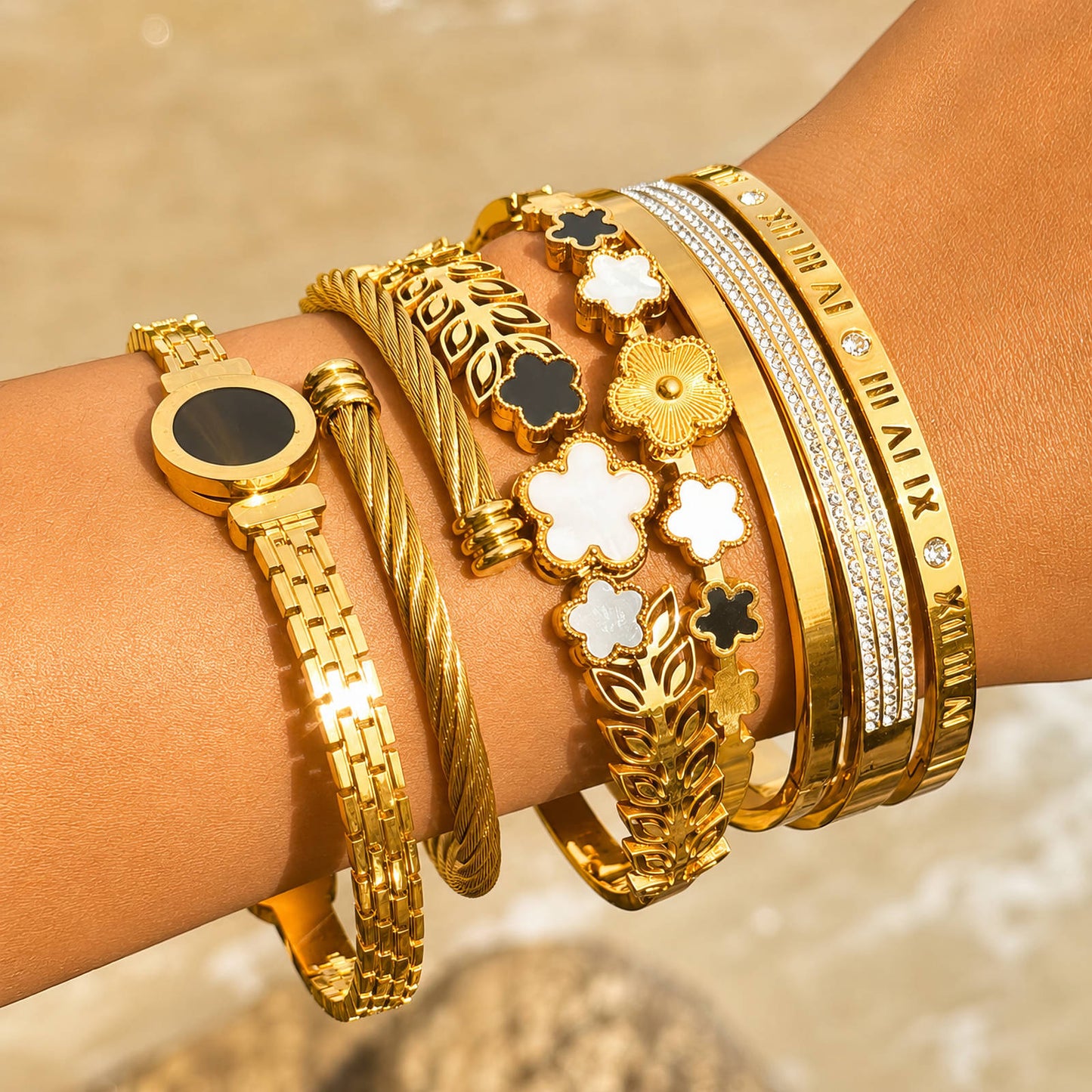 Midnight Bloom Cuff Bracelet