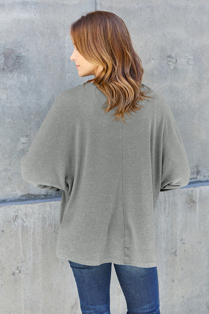 Double Take Full Size Round Neck Long Sleeve T-Shirt - Viva Koutour Cosmetics