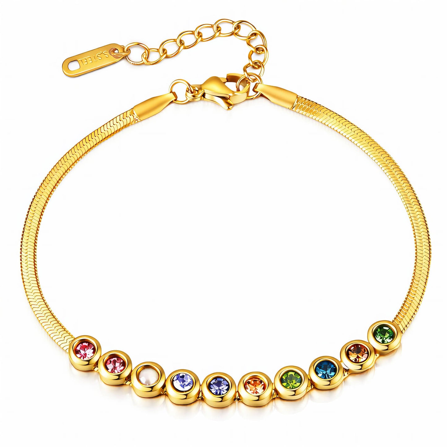 Radiant Gem Herringbone Bracelet
