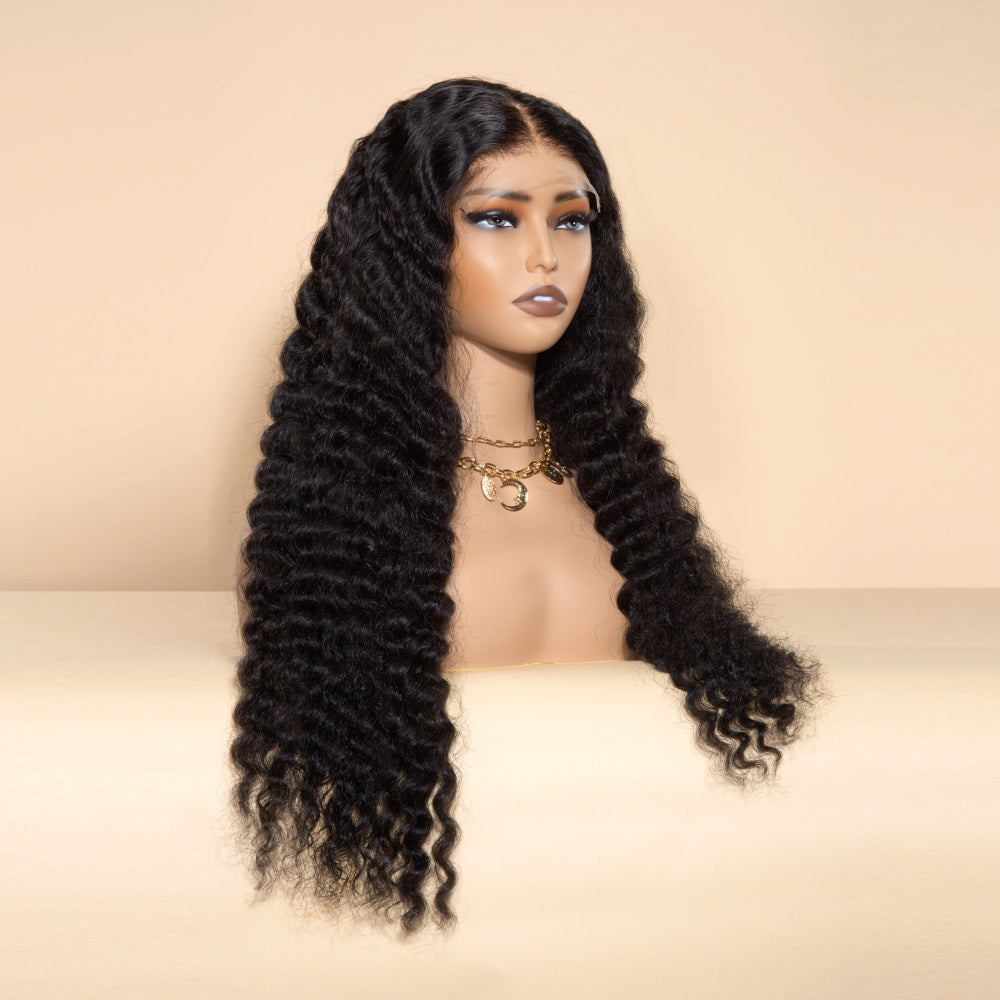 XBL Hair Deep Wave Wig 13x4/13x6 HD Lace Frontal Bleached Knots Wig Can Make Deep Part