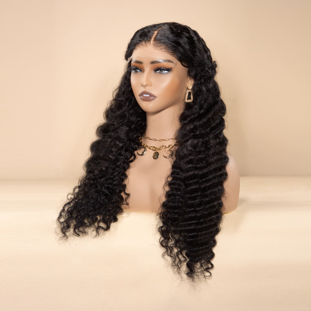 XBL Hair Deep Wave Wig 13x4/13x6 HD Lace Frontal Bleached Knots Wig Can Make Deep Part