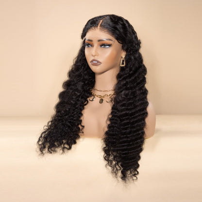 XBL Hair Deep Wave Wig 13x4/13x6 HD Lace Frontal Bleached Knots Wig Can Make Deep Part