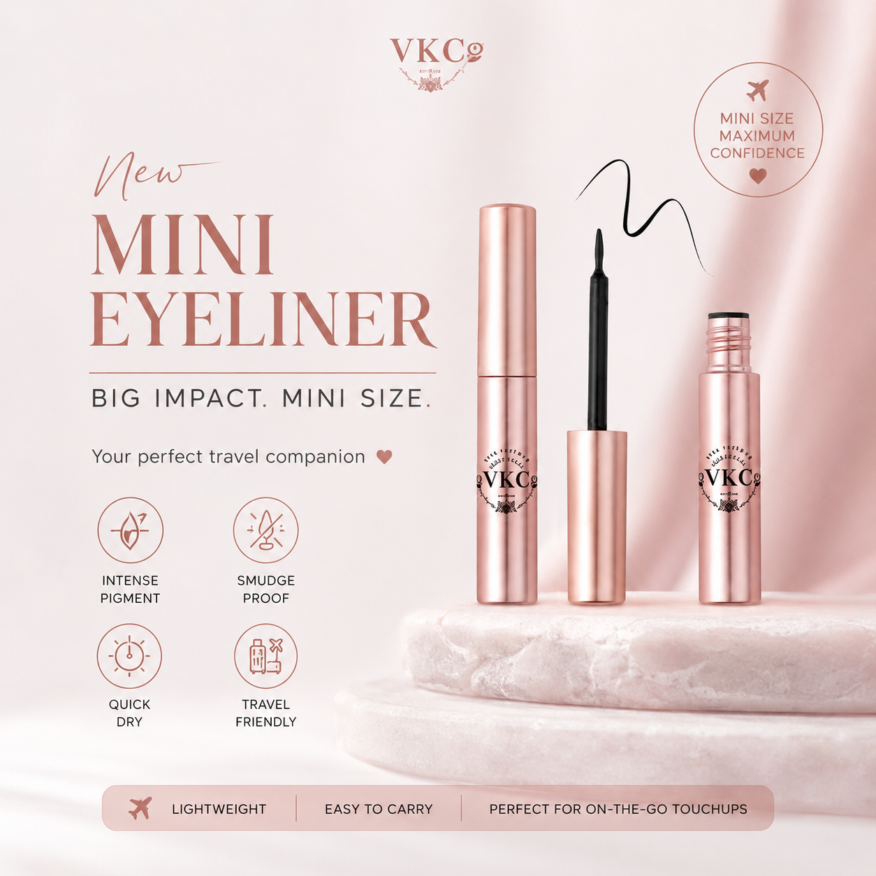 VKC Mini Liquid Travel Eyeliner – Vegan & Cruelty-Free