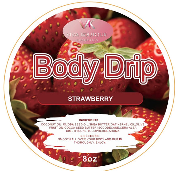 VKC Body Drip Strawberry Body Butter jar – creamy hydrating formula for dry skin