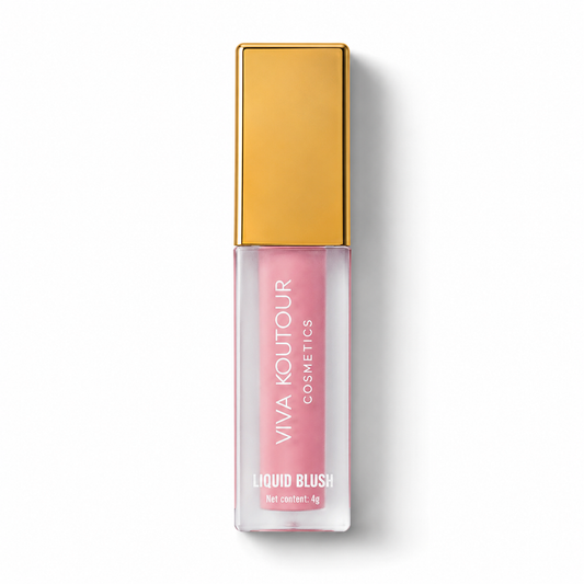 Viva Koutour Cosmetics liquid blush with gold cap on a white background
