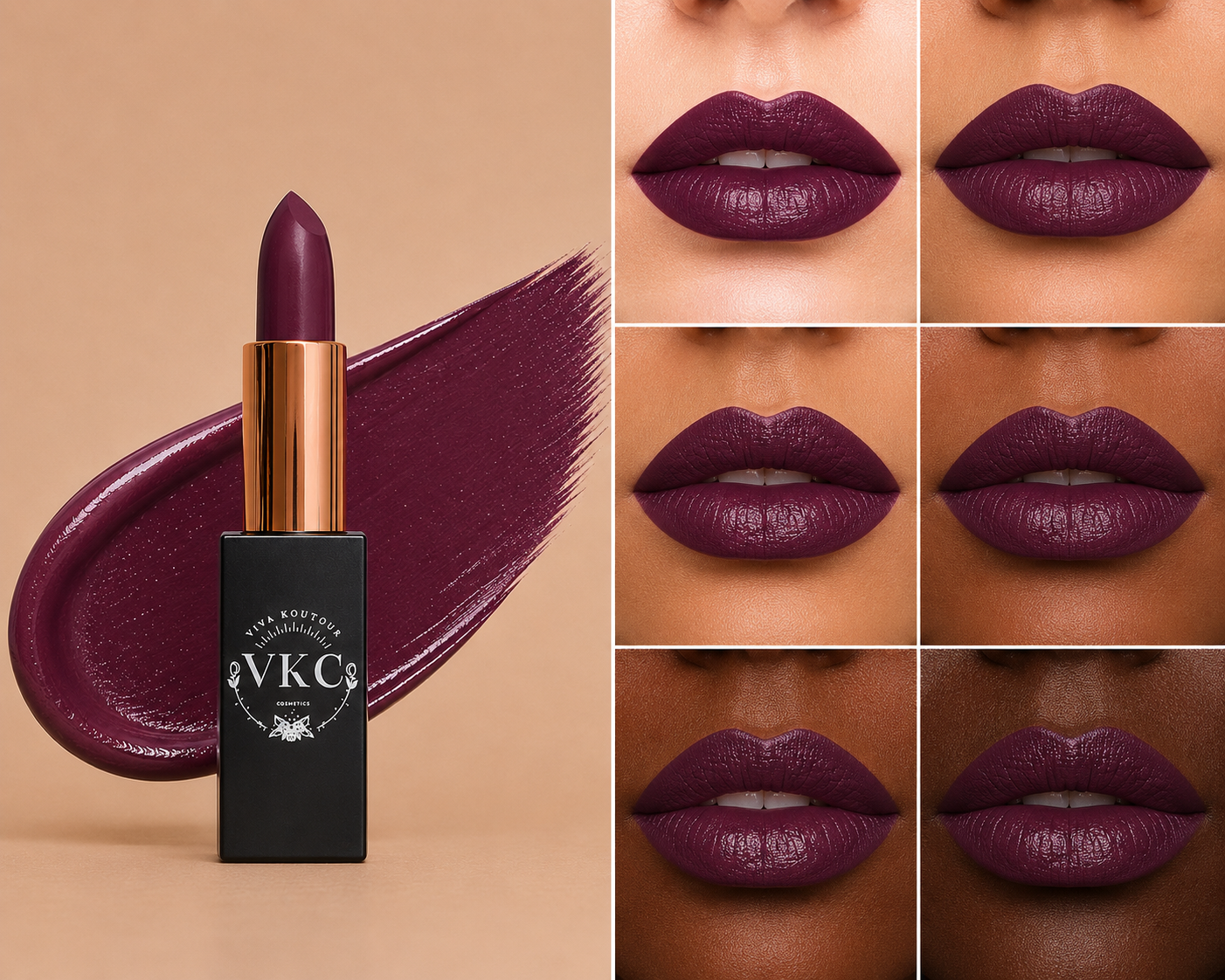 Burnt Amber Cream Lipstick – Hydrating High-Shine Formula | Viva Koutour Cosmetics