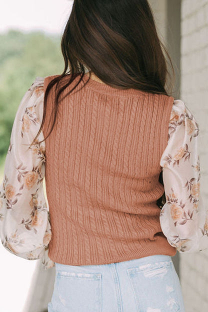 Knit Blouse Sleeve Sweater