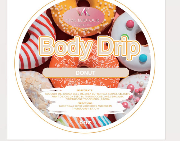 VKC Body Drip Donut Scented Body Butter – Shea & Coconut Oil deep moisturizer by Viva Koutour