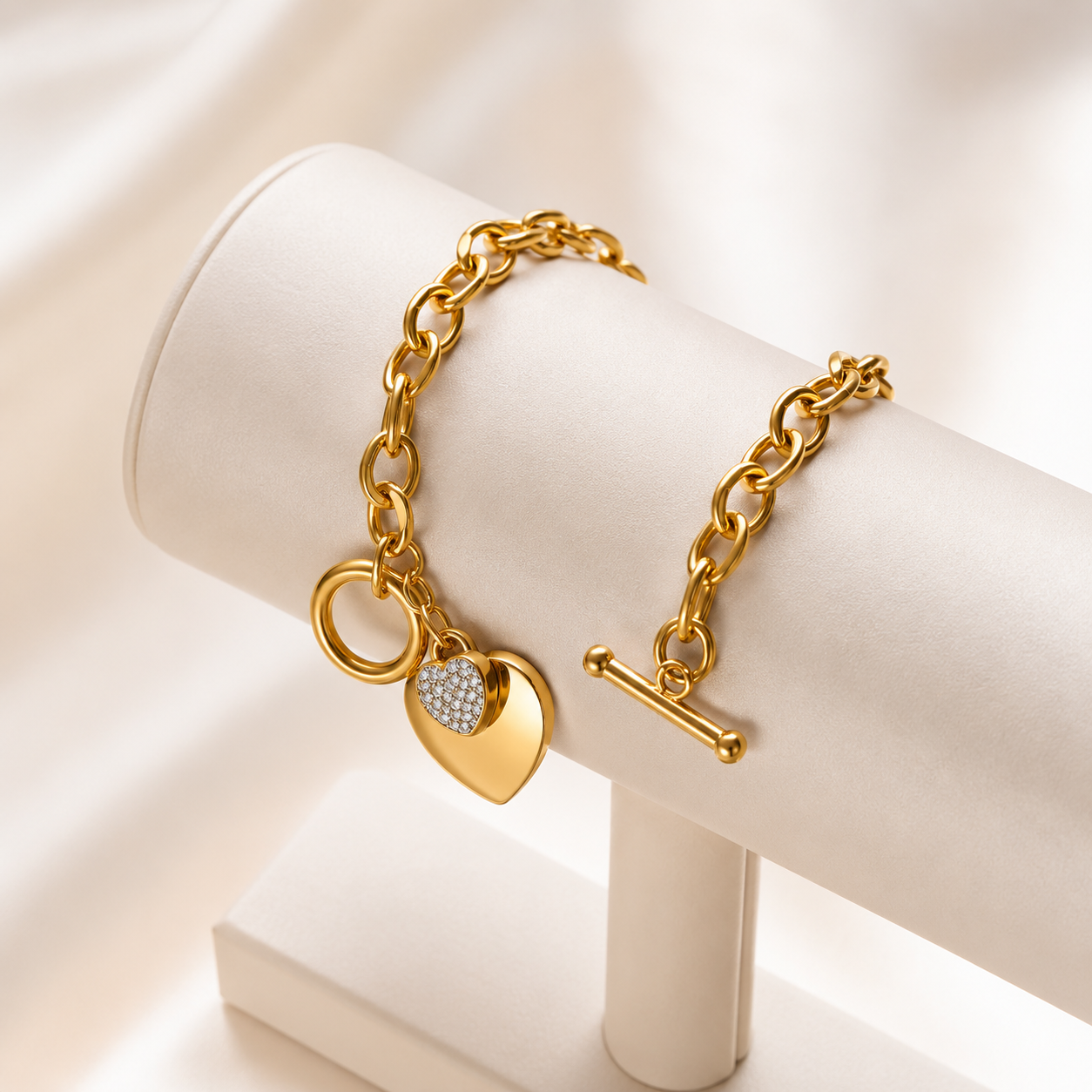 Golden Heart Charm Bracelet ✨