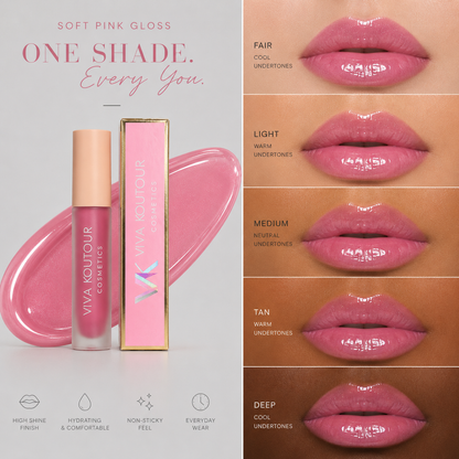 Girly Face Pink Lip Gloss – Glossy Finish, All Skin Tones
