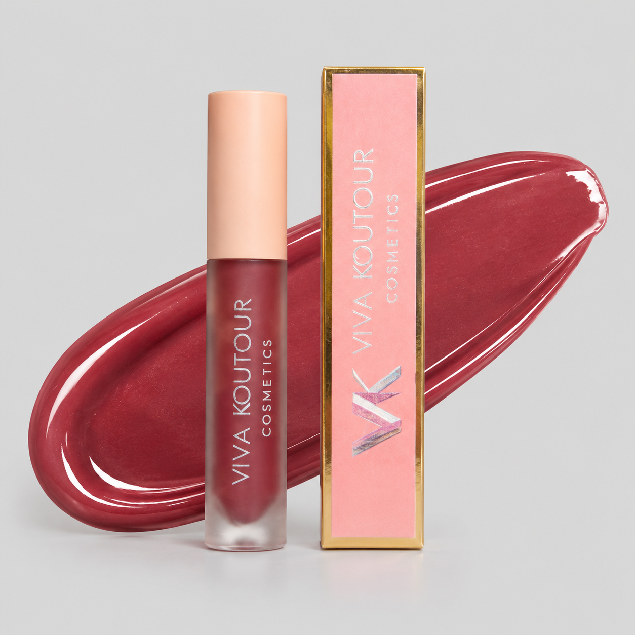 Into Deep Pinkish-Burgundy Lip Gloss with Red Undertones