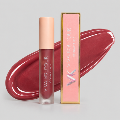 Into Deep Pinkish-Burgundy Lip Gloss with Red Undertones