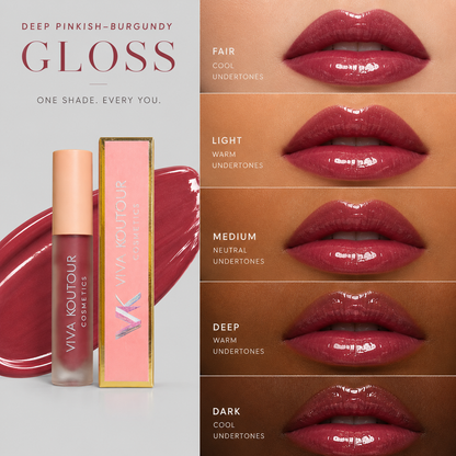 Into Deep Pinkish-Burgundy Lip Gloss with Red Undertones