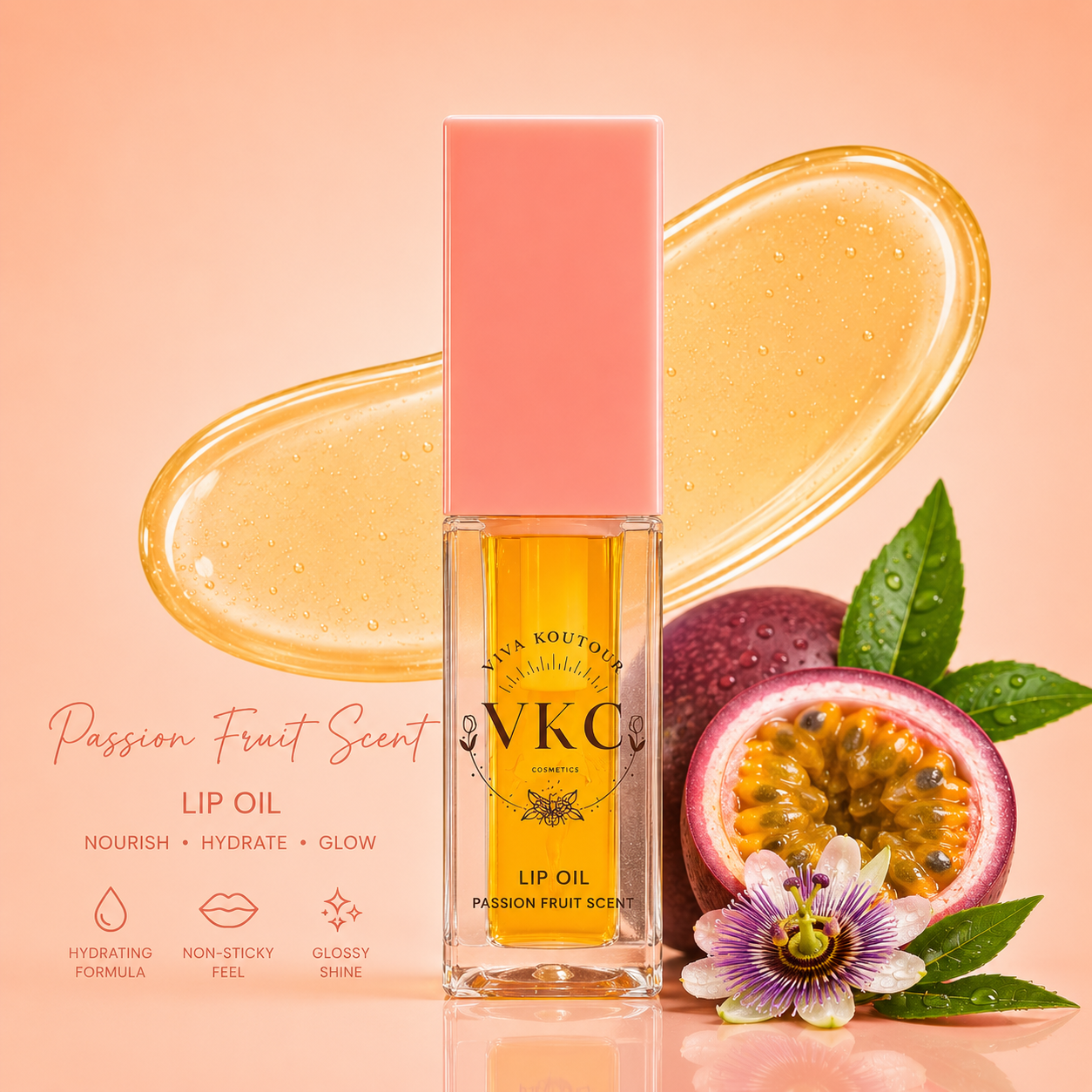 VKC Lip Oil Ultra – Passion Fruit | Plumping & Hydrating Lip Oil