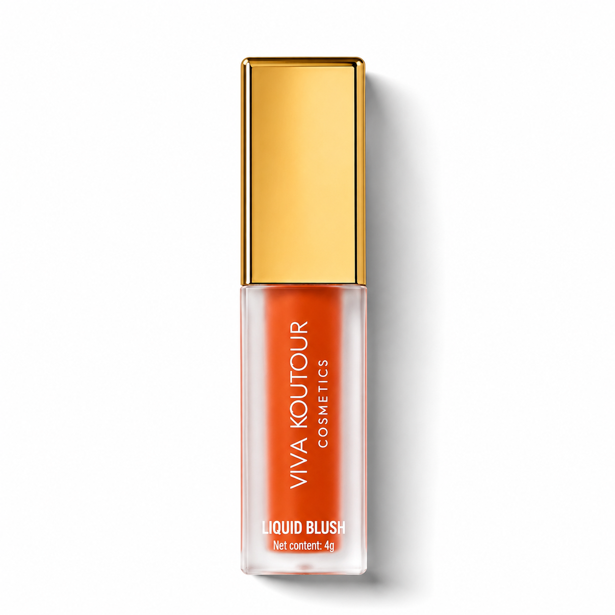 Viva Koutour liquid blush with gold cap on a white background