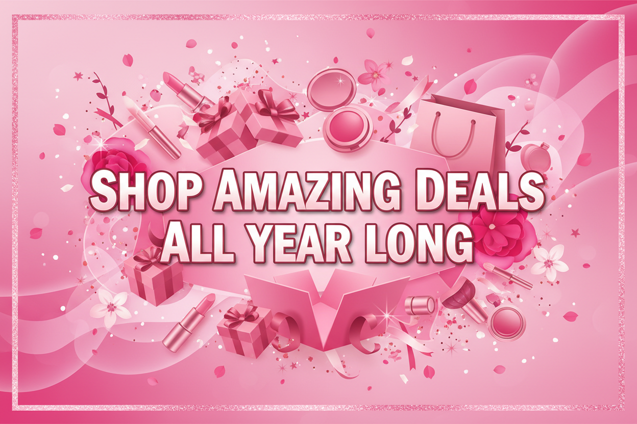 Shop Amazing Deals All Year Long, make this pink themed