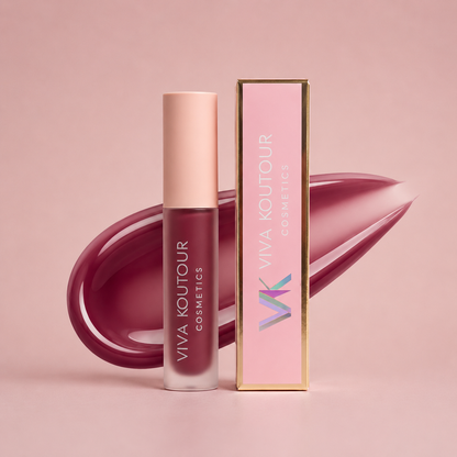 Supa Nova deep burgundy lip gloss by Viva Koutour Cosmetics with hydrating high-shine finish