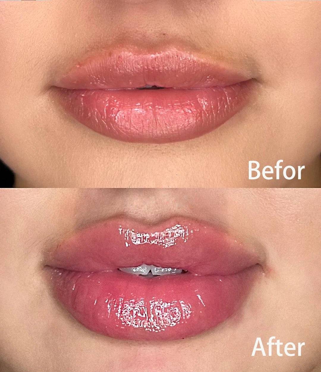 Final result image showing full, high-shine, plumped lips.